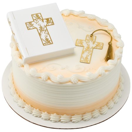 CAKEDRAKE Religious 1 Cake Decor  cake topper decor, Bible Book Container and Cross Bookmark Cake Topper CD-DCP-24112-1DECOSET